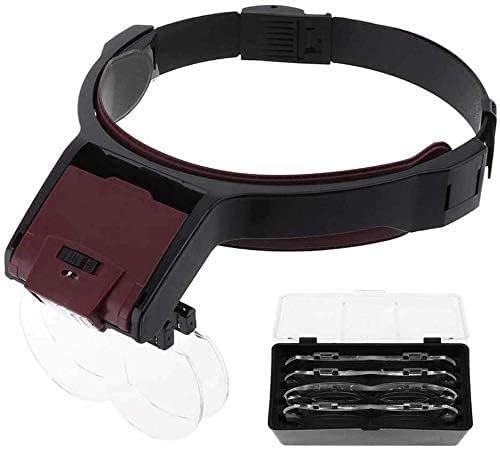 asdchZen Magnifier Magnifier Headband Lamp Hands Free Magnifier Adjustable For Hobby Electricians Jewelers Sewing Craft Beauty And Elderly 2Pcs Portable Magnifying Glass Marriage