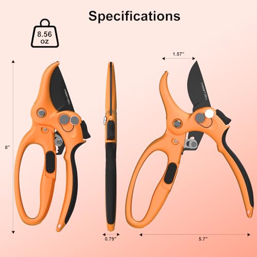 Tijeras de Podar Manuales 8" Acero Inoxidable Pesadas miniatura 6