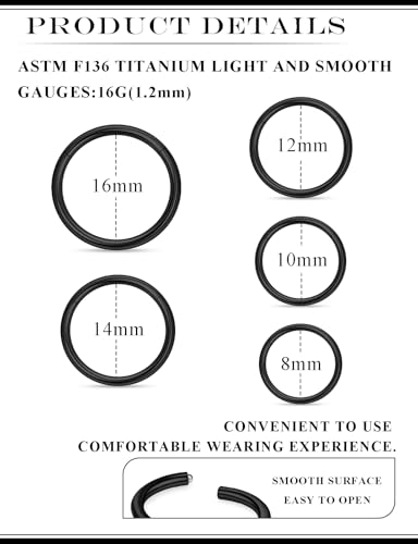 16G Septum Nose Rings Hoops 316l Surgical Steel Clicker Medusa Labret Snake Bite Lip Ring Tragus Helix Daith Rook Conch Snug Cartilage Lobe Earrings Hoop Piercing Jewelry For Women Men2