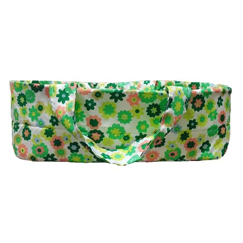 2 Baby Dolls Green Floral Toy Bassinet for Newborn Reborn Baby Dolls (16 inch)