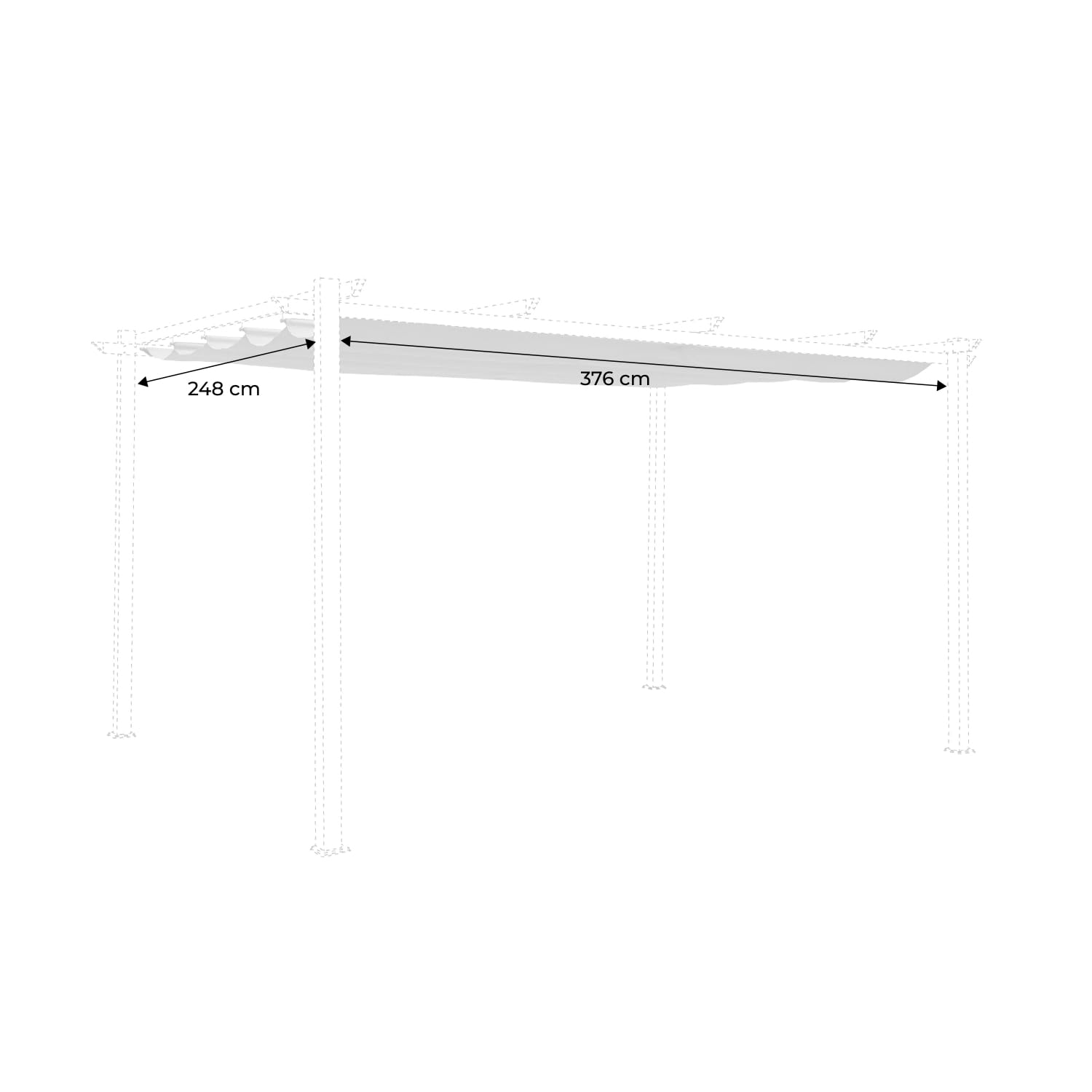 sweeek - Toile de Toit Grise pour tonnelle 3x4m Isla - Toile de Rechange pergola. Toile de Remplacement