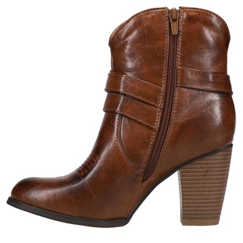 ROPER Womens Maybelle Round Toe Casual Boots Ankle Low Heel 1-2" - Brown3