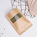 Kingrol 300 Pack 3.5 x 5.5 Inch Mini Kraft Paper Bags with Resealable Lock Seal Zipper &Transparent Window, Stand Up Food Bags