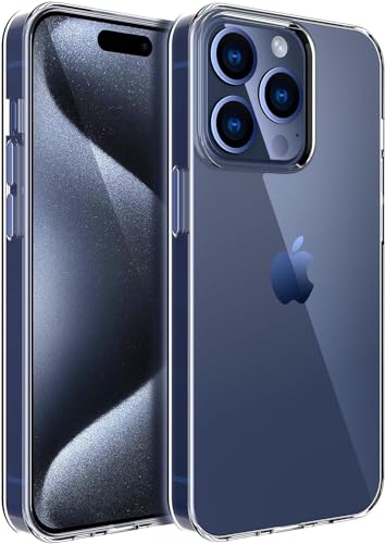 Image of NISHTECH for iPhone 15 Pro (2023) Premium Transparent Hybrid Soft Slim Dust Proof Back Case Cover with Camera Protection