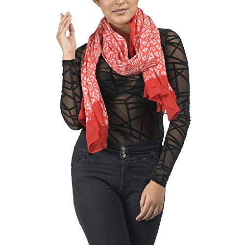 Image of AQVA Printed Cotton Scarf, Soft Scarves Stoles for Summer & Winter for Women & Girls (Size: 75 x 43 Inches)