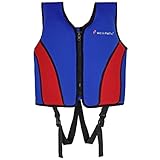 907円お得！子供用 ライフジャケット 幼児フローティング 救命胴衣 フローティングベスト スイミング補助具 ベビーライフジャケット浮力スイミングベストフローティングジャケットトレーニングベスト2-9歳赤ちゃん/子供 (ブルーレッド, L)