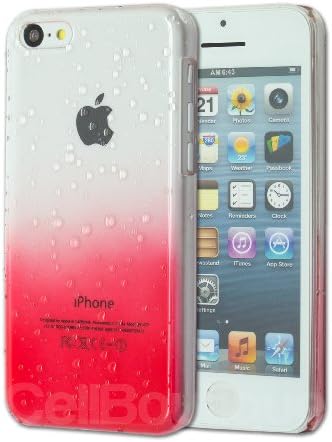 Ultra Slim Rain Wetlook Crystal Hard Case For The iPhone 5C - Red + Screen Protector