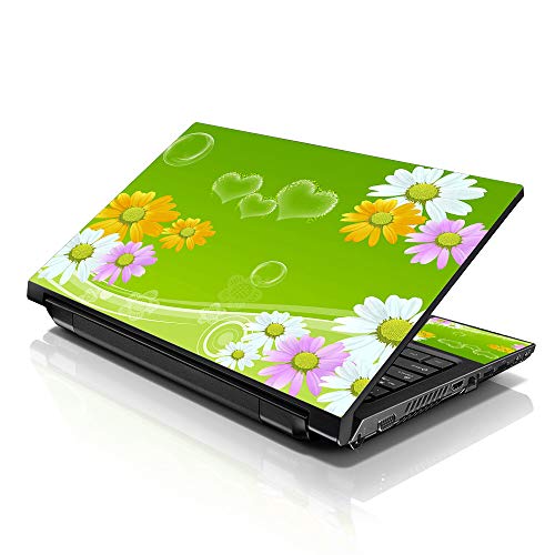 Image of LSS 15 15.6 Inches Laptop Notebook Skin Sticker with 2 Wrist Pads - Reusable Cover Protector Vinyl Sticker Cover Decal Fits 13 inch - 16 inch HP Asus Acer Samsung - Sunflowers Floral Pattern