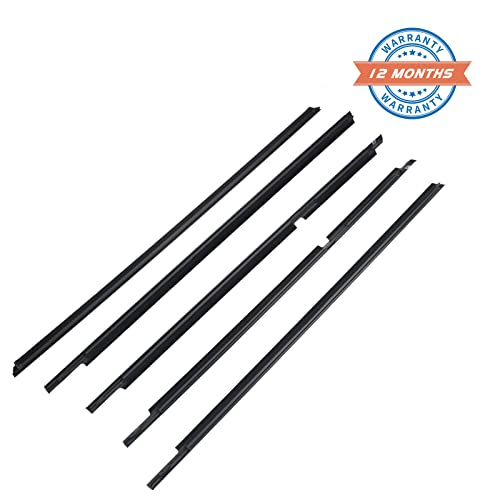 Zonfant Rear Liftgate Tailgate Trunk And Outer Door Window Molding Trim Weatherstrip Seal Belt Kit (5 Pcs) Compatible With 2003-2009 Toyota 4Runner, Replace#68161-35060 68164-35030 68290-35031 #TOP6