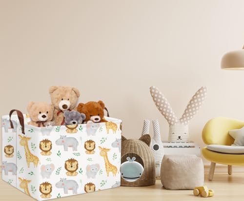 Image of Baby Basket Woodland Toy Storage kids Baby Boy Girls Basket Rectangular Storage Bin Organizer Boxes for Room Decor Books(Baby Hamper)