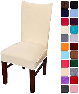 smiry Velvet Stretch Dining Room Chair Covers Soft Removable Dining Chair Slipcovers Set