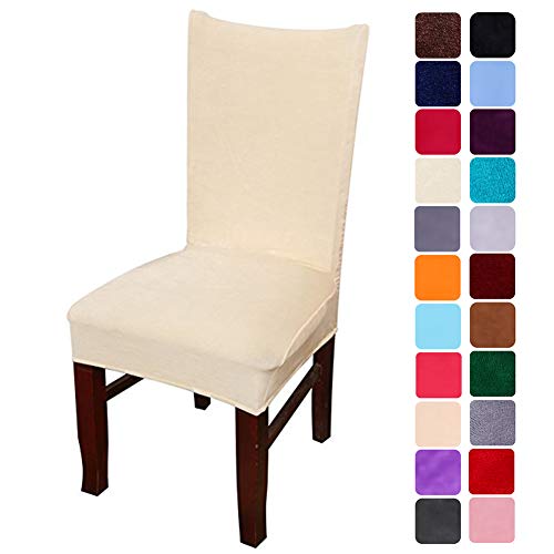 smiry Velvet Stretch Dining Room Chair Covers Soft Removable Dining Chair Slipcovers Set