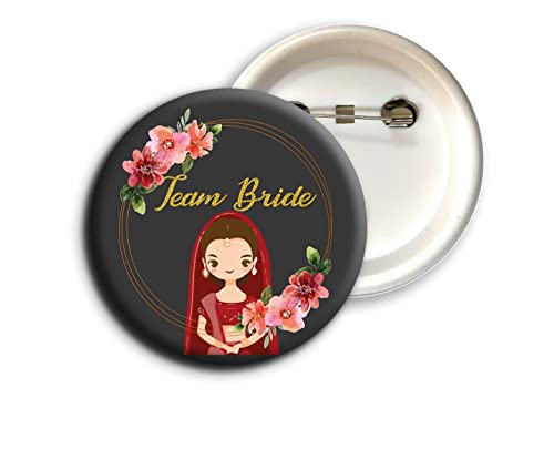 Image of D2C Plastic Pin bride and groom badges Wedding /Marriage Badges Glossy Finished Multicolor (D2)