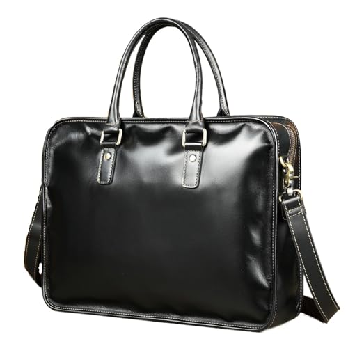 Bolso de hombro en piel para el trabajo diario y reuniones de negocios con portatiles 15"