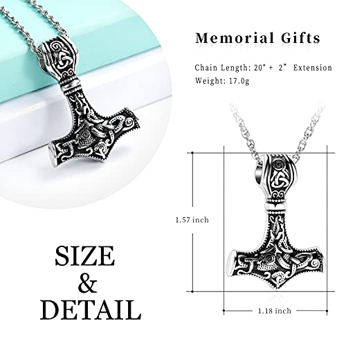 Shajwo SH-F0702-S Mjolnir Thors Hammer Urn Necklace thumb #1