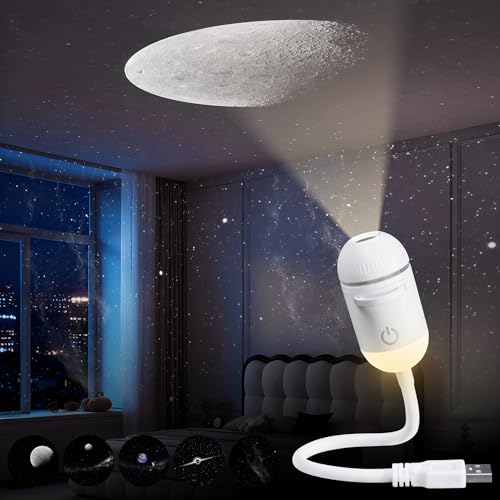 2-in-1 Galaxy Projector Night Light with 5 Projection Films for Bedroom