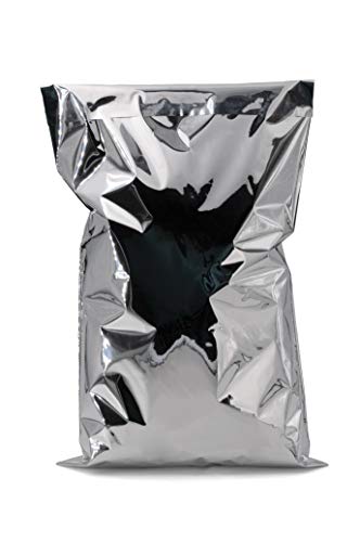 Italpak Bolsas de regalo con cierre, sobres metalizados con solapa adhesiva, color liso, 50 unidades, 25 x 38 + 4 cm, color plateado