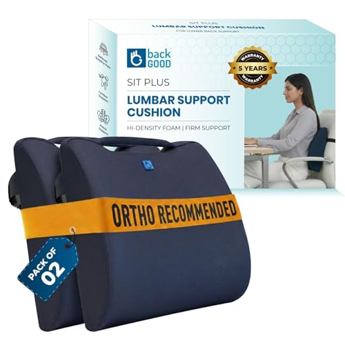 Image of Orthosit Orthopedic Lumbar Support | 5-Yr-Warranty | Back Support Cushion | Back Pain Relief| (Blue - Set of 2)
