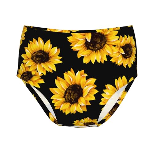 Sunflower Flower Girls' Underwear Soft Cotton Little Girls Panties Comfort Briefs