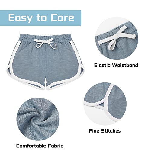 Jocmic Girls Athletic Shorts 3 Pack Active Running Shorts, Boys Workout Shorts For Kids 10-12Years Color D #TOP5