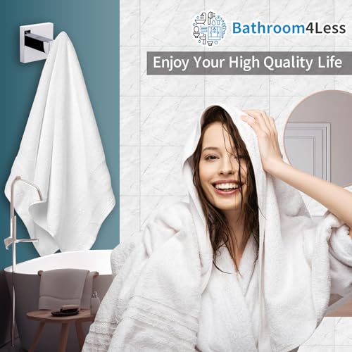 iBathUK Epsom Square Round Robe Hook, Stainless Steel Bathroom Towel Hook, Heavy Duty Wall Door Coat Hook Bedroom Kitchen- Chrome - Image 3
