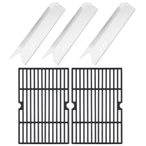 Oklagarden GBC1932L Grill Replacement Parts for Blue Rhino 3 Burner Grill Parts B0212-040 Heat Plates G1707-010 Blue Rhino Grill Replacement Grates GBC1406W Backyard Outdoor BBQ Parts Heat Shields