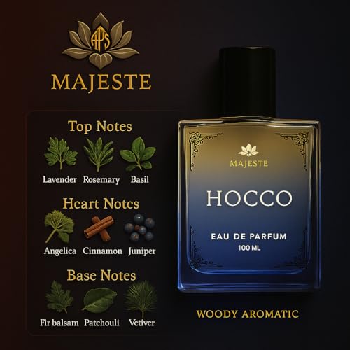 Image of Hocco by APS Majeste 100 ML Eau De Perfume | Perfume | Lavender, Rosemary, Basil, and Verbena,Luxury Long Lasting Perfume for Men