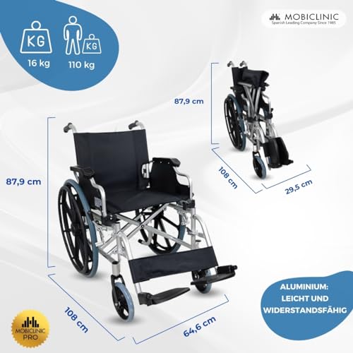 Mobiclinic Rollstuhl, klappbar und leicht mit Unterbremssystem
