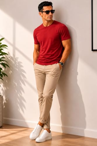 Image of Men's Solid Cotton T-Shirt Pack of 3 | Breathable Round Neck Combo | Half Sleeve | Solid-Regular Fit Casual Wear