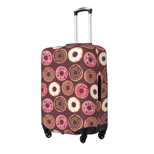 White Pink Brown Donut Luggage Cover Protector Anti-Scratch Washable Fits 18-32 Inch Luggage-Medium2