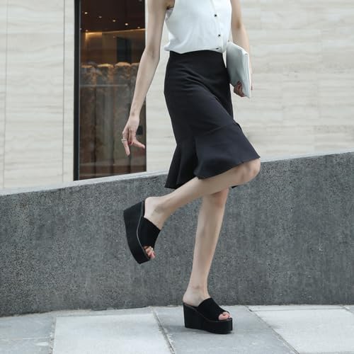 Women's Platform Slide Sandal Wedge Heels Slip On Comfort Lightweight Sandals3