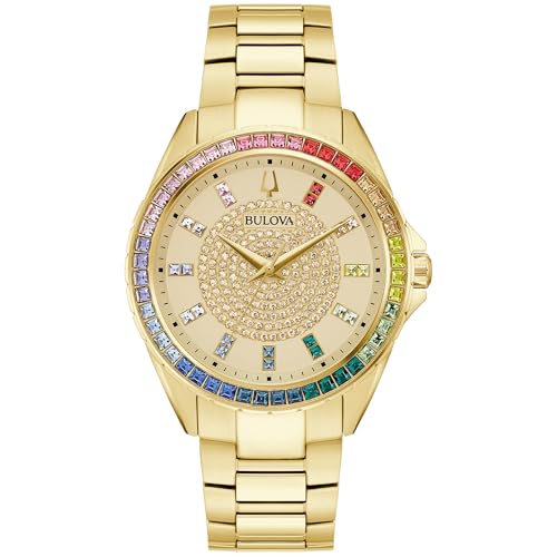 まるまーる Amazon.com: Bulova Men's Crystal Phantom Gold Tone Stainless