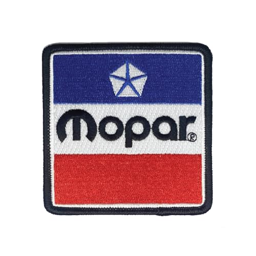 Mopar RWB with Pentastar Logo Embroidered Patch 3 inch x 3 inch | Heat Seal Patch for Clothes, Backpacks, Hats, Jackets, and Jeans