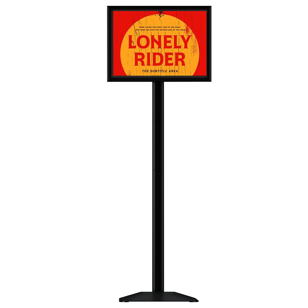 A3 Poster Stand Floor Standing Sign Holder Snap Frame Adjustable Aluminum Sign Stand with heavy duty base, Display Notice Menu Stand for Wedding/Business Activities Display (A3, Black)