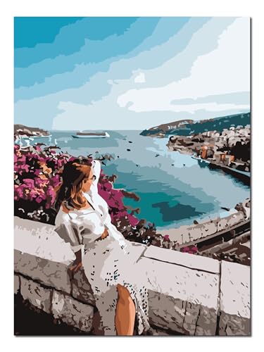 Peinture par numéros débutant pour peindre une toile marine 40x50 cm facilement