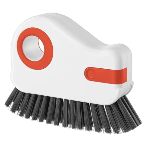 Image of 2 in 1 Window Track Cleaning Brush Tools (Orange) | Hard Bristle Crevice Cleaning Brush with Hidden Scraper, Groove Cleaning Brush for Sliding Door Track, Window Sill