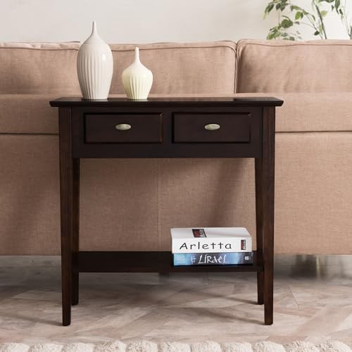 Image of Leick Home Teegan Console Table, 30 inch, Chocolate Oak