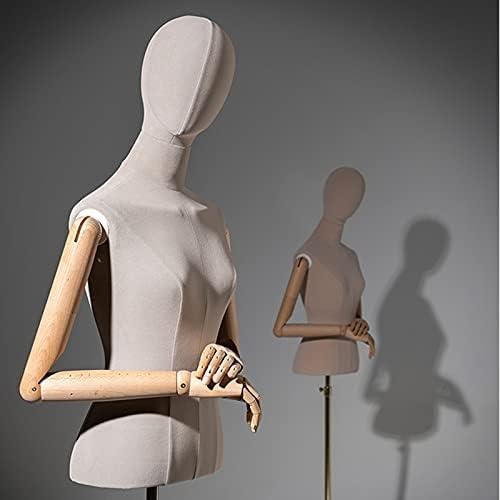 Torso Mannequin Stand, Female Mannequin Torso Dress Form, 150-230CM Height Adjustable Half Body Manikin, Clothing Store Display Shelf with Metal