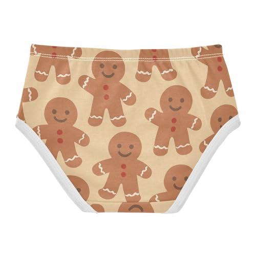 Girls' Moisture-Wicking Panties Comfort Underwear for Baby Girls Gingerbread Men Pattern in Sizes 2T,3T, 4T, 5T, 6Y and 8Y2