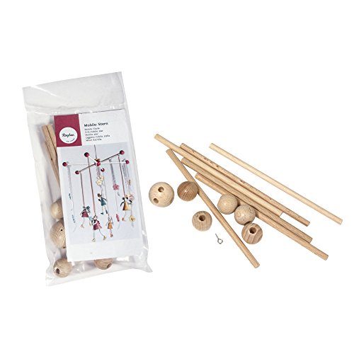 Rayher 6115500 Mobilestern, 33 cm ø, Bausatz, Buchenholz, Mobilekreuz,...