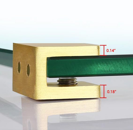 Morsetti Regolabili Per Vetro 6-10mm - Clip Per Ripiani E Mensole, 4 Pezzi, In Lega Di Zinco - Foto 3