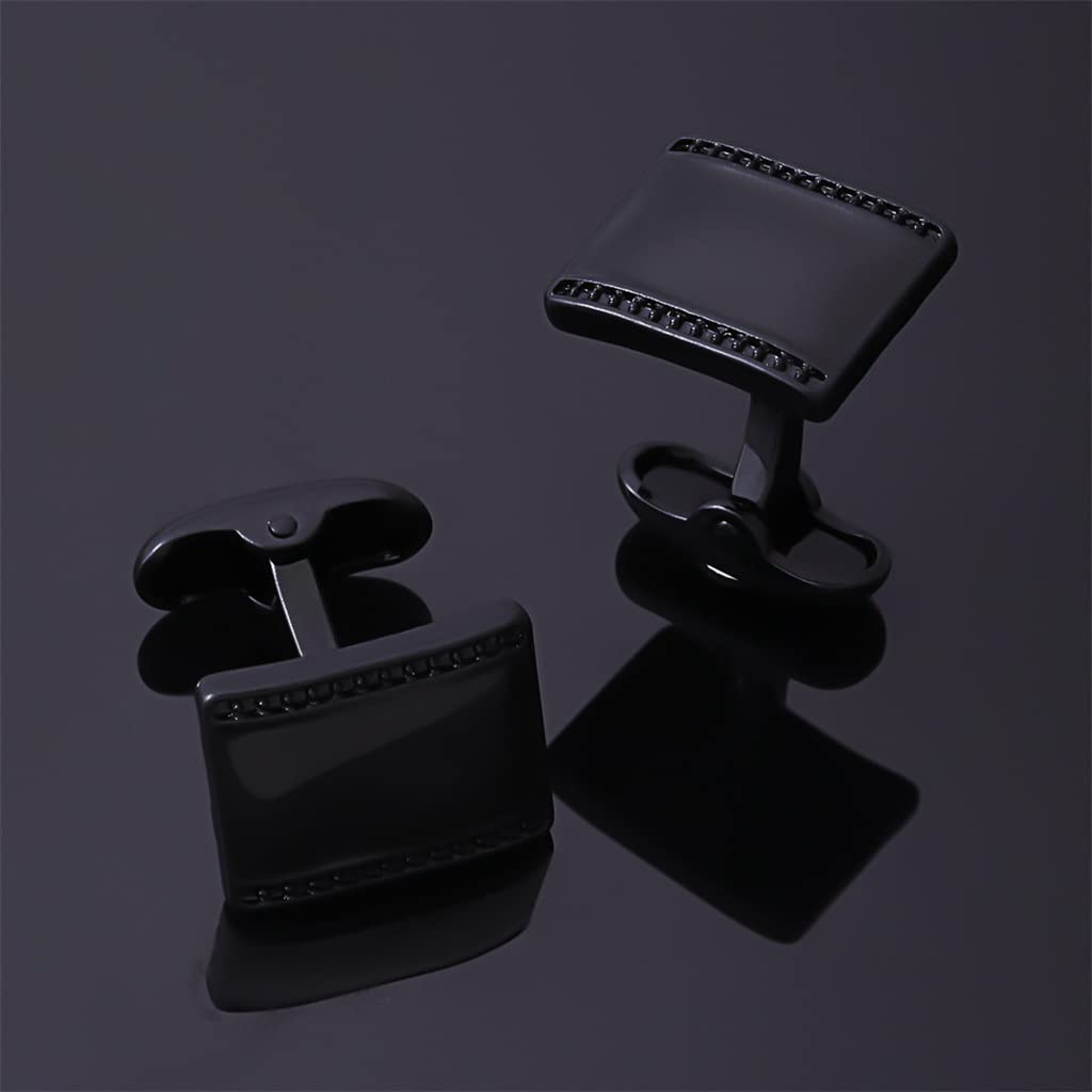 Gemelli da uomo Gioielli Gemelli per camicie Bottoni Nero Sabbia Camicia nera Accessori Regalo (D come mostrato)