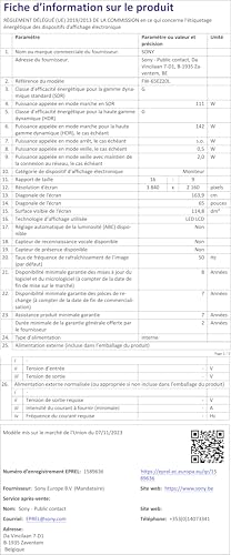 Sony Bravia Professional Displays FW-50EZ20L - EZ20L Series - 50" écran LCD rétro-éclairé par LED - 4K - écrans d'entrée de Gamme pour Les commerces conçus pour Un Fonctionnement 16 h/24 et 7 j/7.