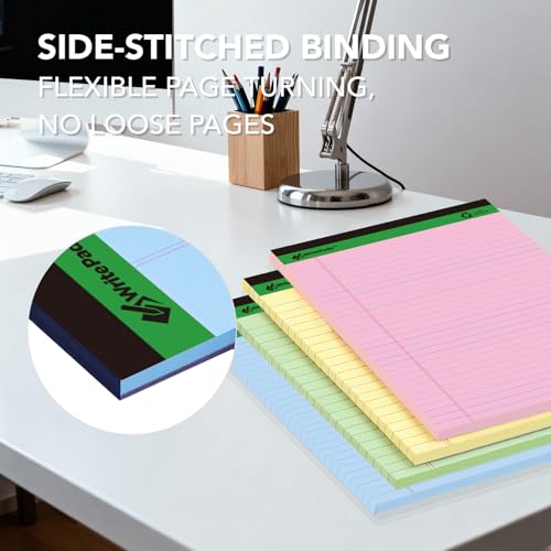 KAISA Colored Legal Pad 15lb Recycled Paper Writing Pad, 4pcs 5"x8" Legal Ruled and 4pcs 8.5" x 11.75" Wide Ruled, 50 Sheets, Mixed 8-Pack, KSU-7358 image 6