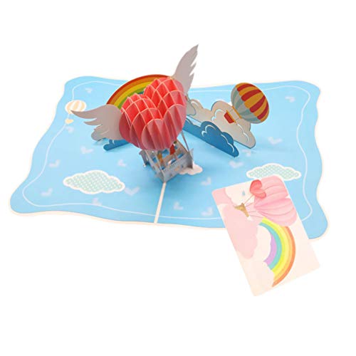 FAVOMOTO 3D Cartn SaudaçãCartãPapelcAmante Balãde Ar Quente Cartãde Mensade Bênçãpara Festa de Dia D