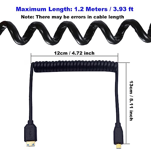 Câble mini HDMI vers micro HDMI 8K coudé 90° extensible 1.2m 3D