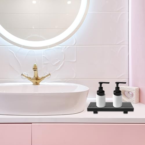 Bandeja de baño de madera contra el desorden de la encimera 8