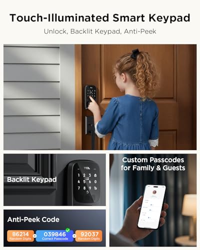 TCL Palm Vein Smart Lock D1 Pro Keyless Entry Door Lock for Front Door Wi Fi Keypad Deadbo - image 4