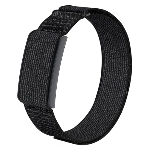 Astorgos Nylon Armband für Amazfit Helio Strap 25 mm Verstellbares Bizepsband Atmungsaktiver Ersatzarmband für Helio Fitness Tracker für Training Laufen Phantom Schwarz