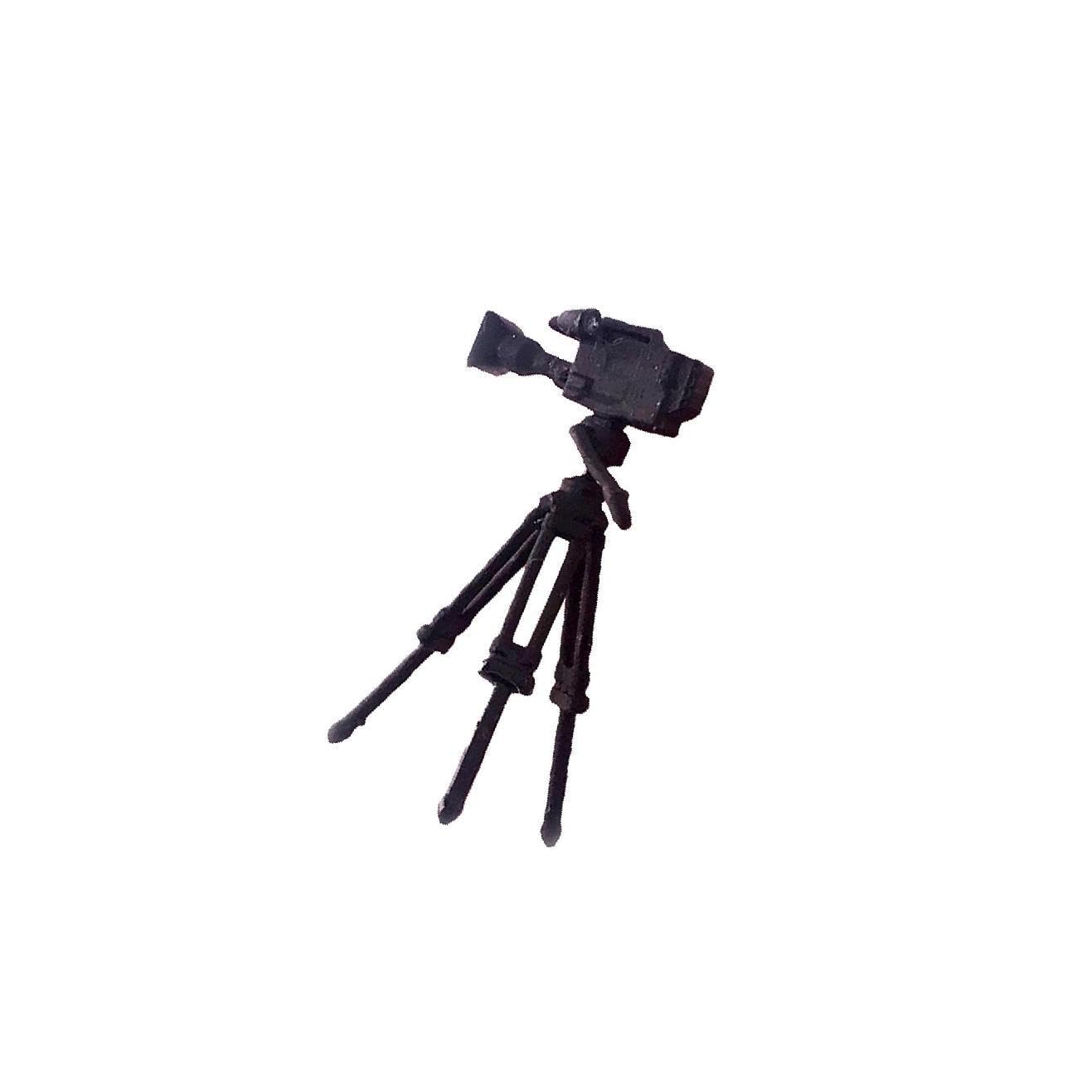 QUXVUIS Tiny Hand-Painted Model People Figure Diorama Scenery Intricate and Eye-Catching Photographer Accessory, Tripod Camera, height 2.8-3cm